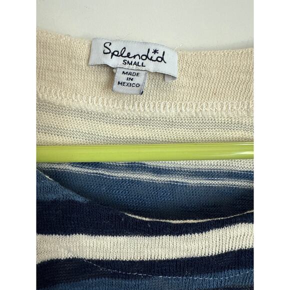 Splendid Striped Knit Maxi Dress in Navy & Cream Size Small Supima Cotton/Modal - Picture 3 of 7